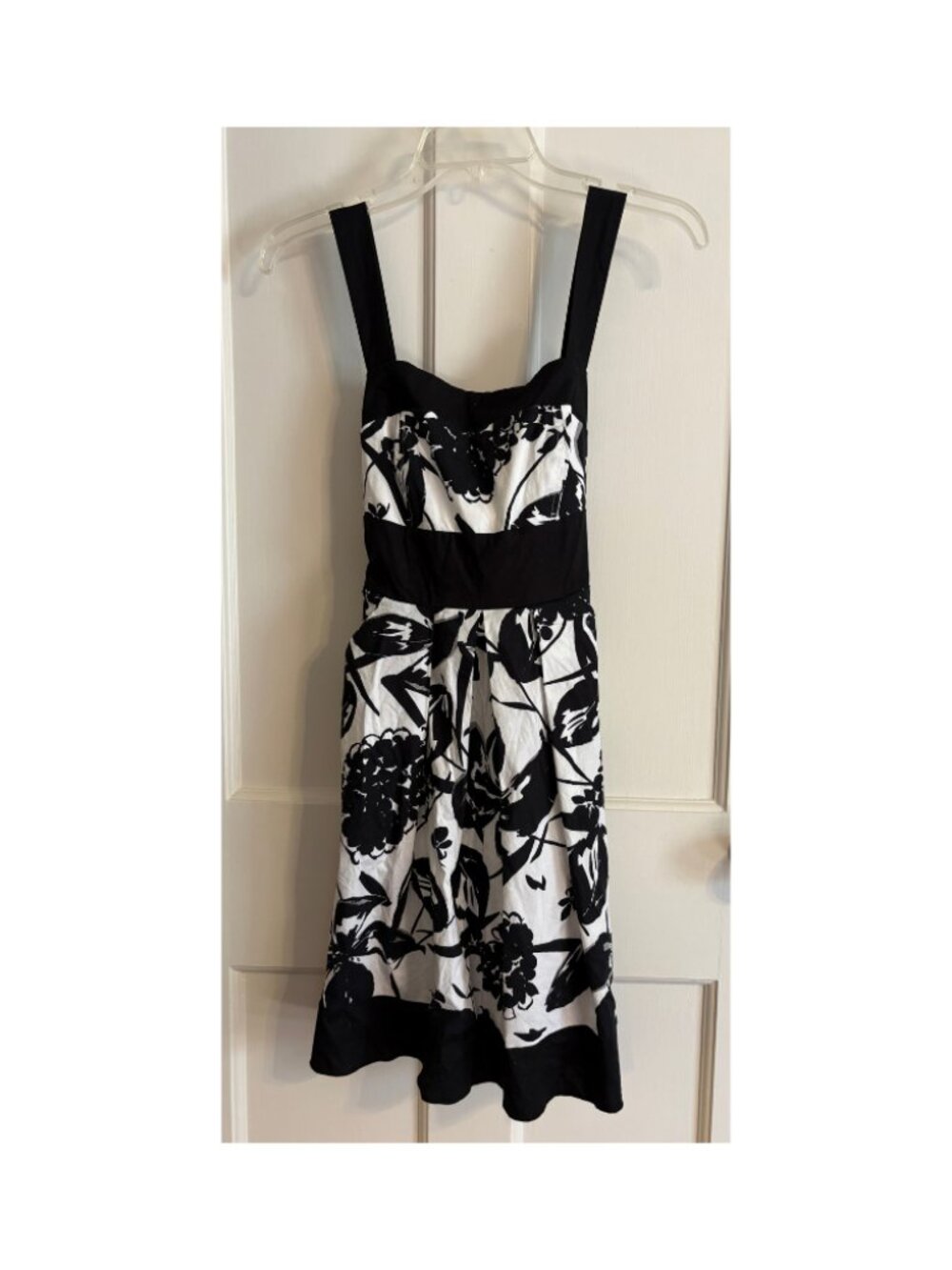 Vintage y2k style black and white floral sundress